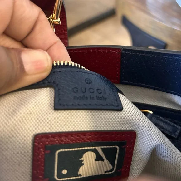 NWT-Gucci Jackie 1961 Handbag, Small, Leather handbag, Yankees,Baseball, Luxury, - Picture 9 of 16